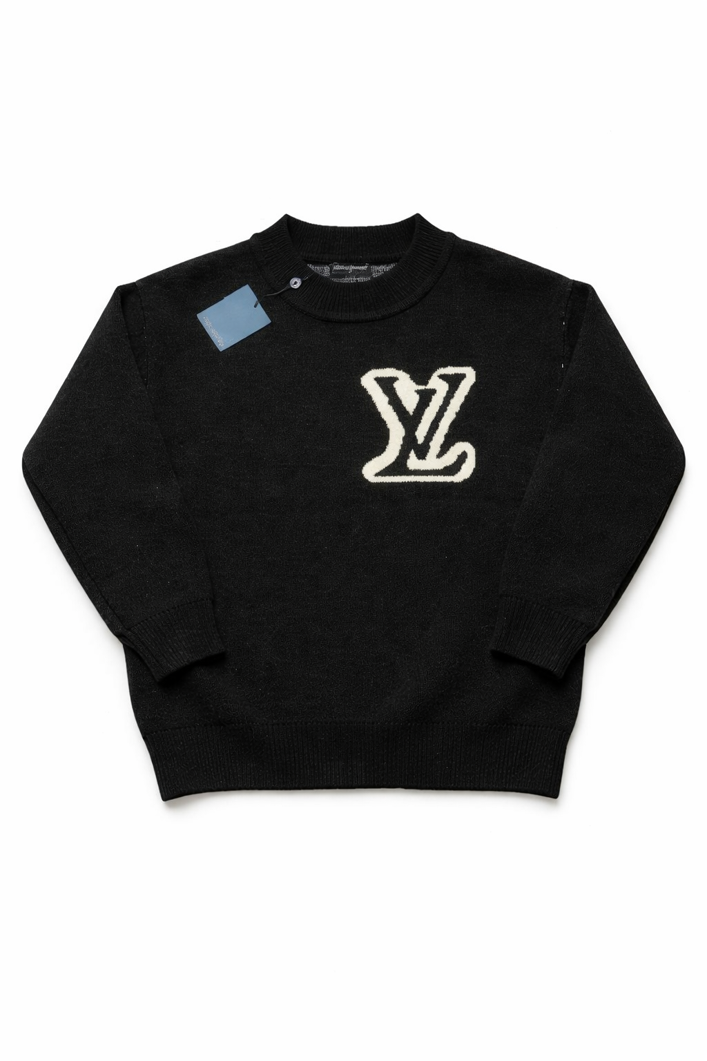 Maglione Louis Vuitton Nero con Logo LV Ricamato